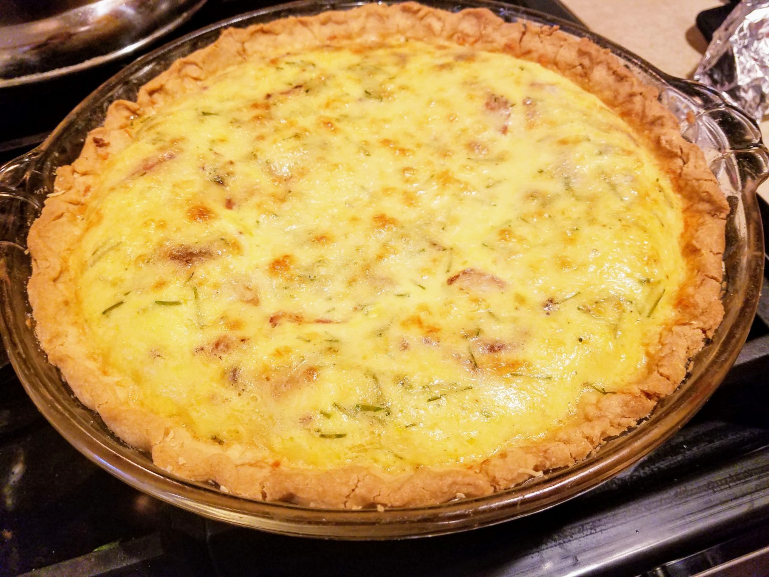 Gluten Free Bacon, Cheese and Chive Quiche - Mama Laura's Kitchen