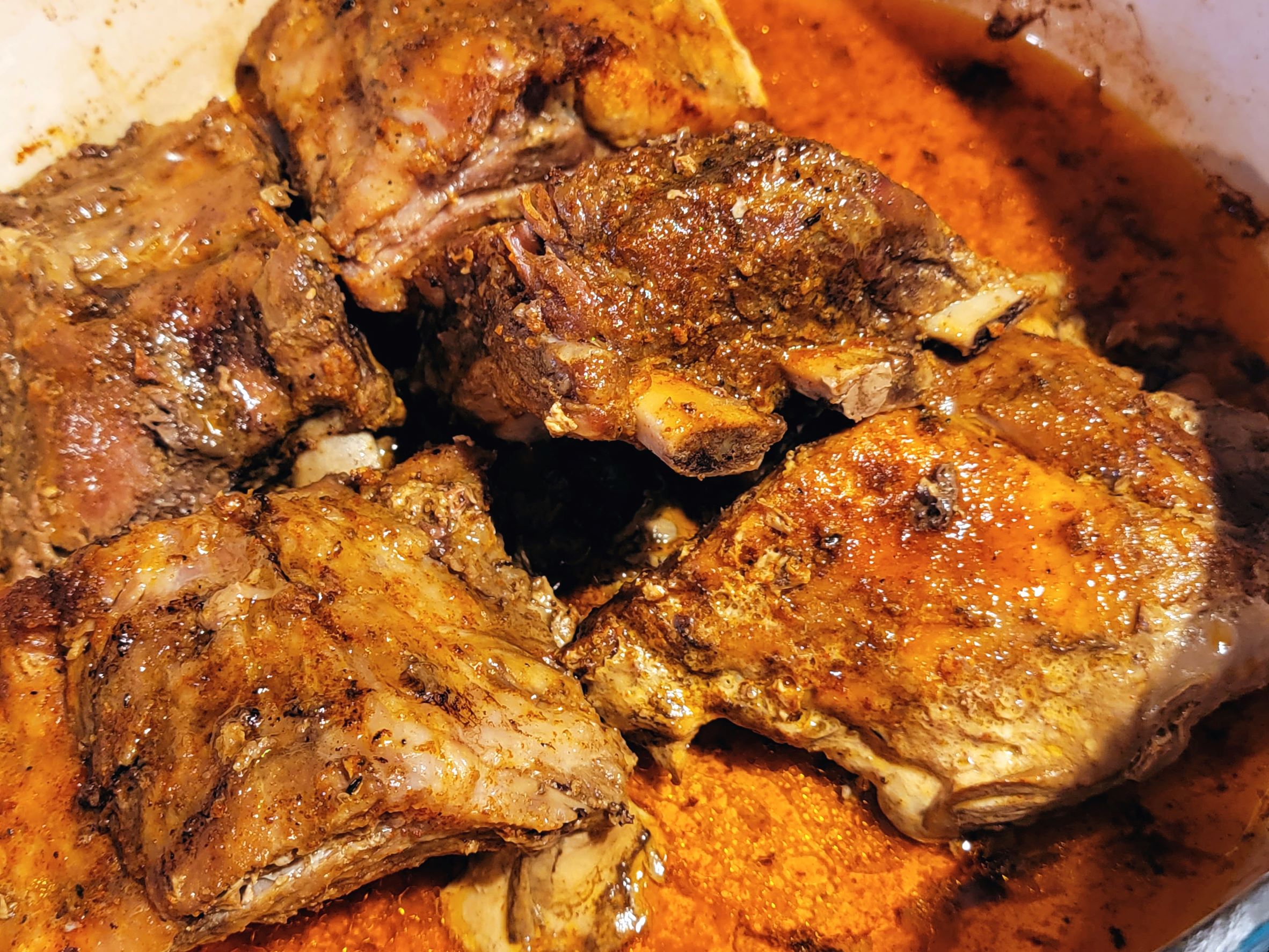 Baby Back Ribs  Cooked into Dutch Oven 