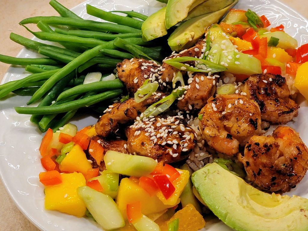 Citrus Mango Shrimp and Chicken Rice Bowls (Gluten Free) | Mama Laura's Kitchen