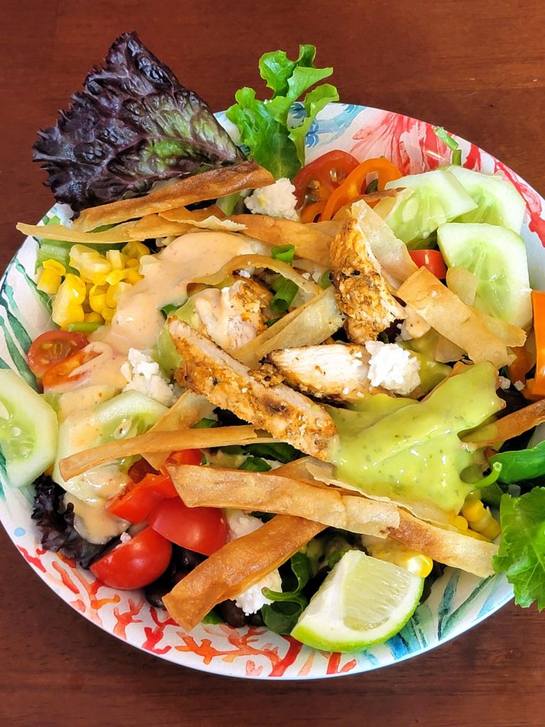 Loaded Taco Salads with Marinated and Grilled Chicken (Gluten Free)