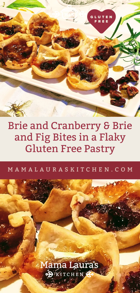 Brie and Cranberry and Brie and Fig Bites in a Flaky Gluten Free Pastry | Mama Laura's Kitchen
