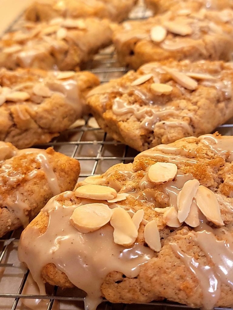 Cinnamon Apple Scones with Maple Glaze (Gluten Free and No Gums)