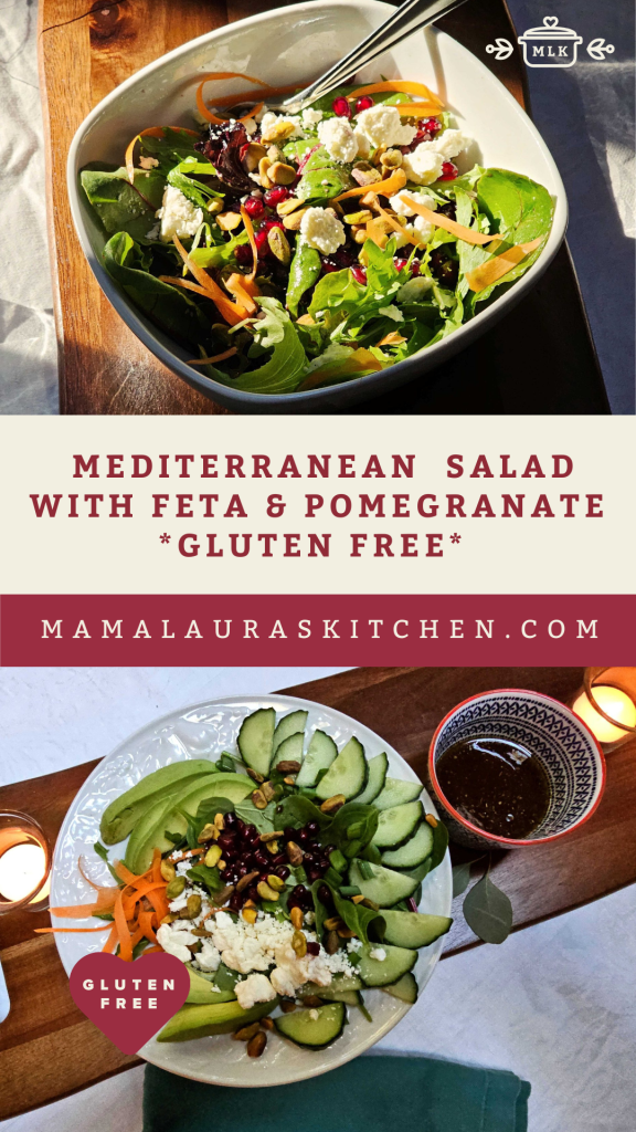 Mediterranean Salad with Feta and Pomegranate (Gluten Free)