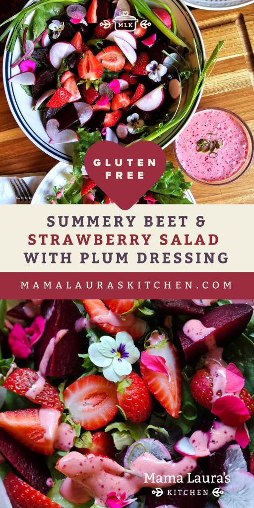 Beet and Strawberry Salad with Plum Dressing