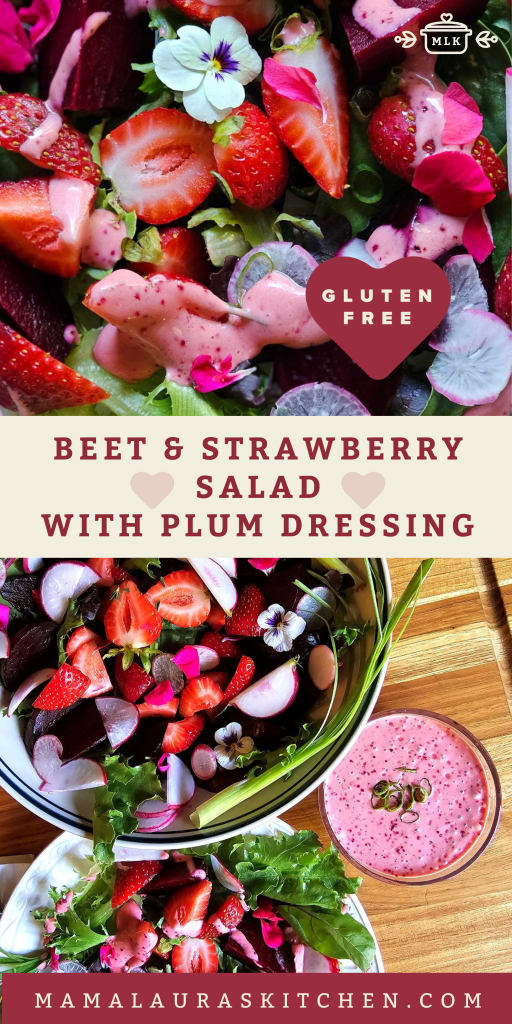 Beet and Strawberry Salad with Plum Dressing