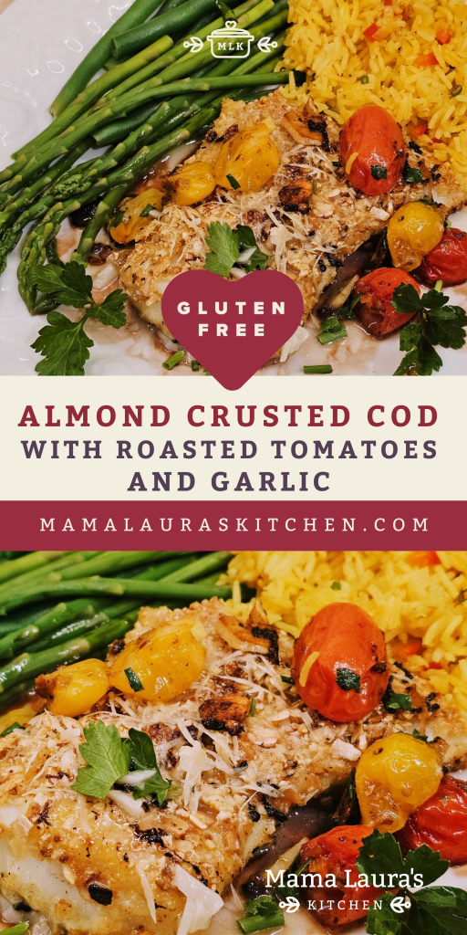 Almond Crusted Cod with Roasted Tomatoes and Garlic
