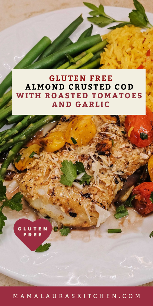 Almond Crusted Cod with Roasted Tomatoes and Garlic