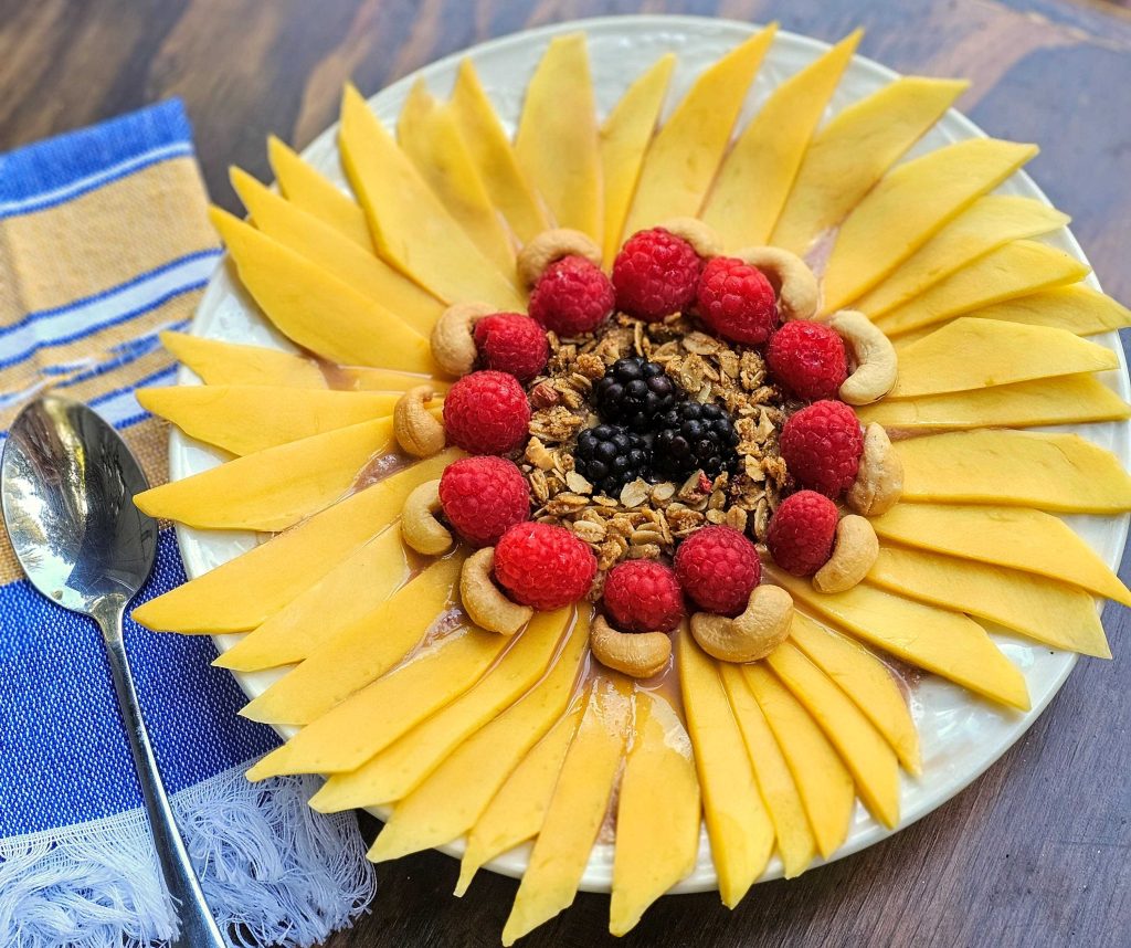 Less Sugar Granola Sunflowers Smoothie Bowl